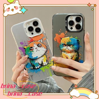 ❤️ส่งของขวัญ❤️ เคสไอโฟน 11 12 13 14 Pro Max สไตล์คู่รัก แมว ความคิดสร้างสรรค์ กราฟฟิตี หวานเท่ Case for iPhoneป้องกันการ