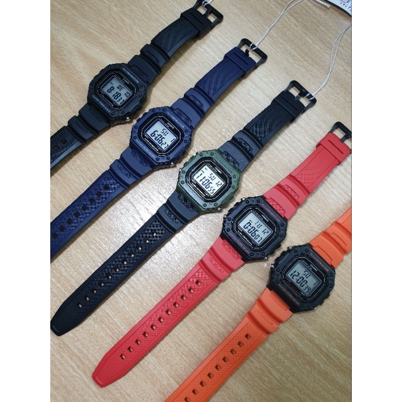 [ของแท้] Casio นาฬิกาข้อมือ รุ่น W-218H-1A W-218H-2A  W-218H-3A  W-218H-4B  W-218H-4B2  รับประกันศูน