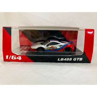 CM Model 1:64 LBWK Ferrari 488 GTB Martini Limited Collection Die-Cast Metal Model Car