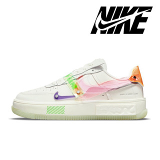 Nike Air Force 1 Low Fontanka "ขอให้เป็นเกมที่ดี" รองเท้าผ้าใบสีขาวกันลื่นเรืองแสงของแท้ 100%