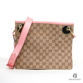 GUCCI MESSENGER 27 BROWN PINK GG MONOGRAM GHW