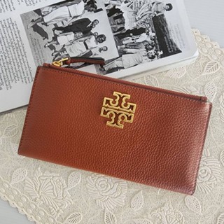 กระเป๋าตังค์ กระเป๋าสตางค์ Tory Burch slim Leather Wallet Wristlet Clutch แดง