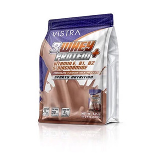 [15 ซอง/หมดอายุ พ.ศ.2568] Vistra 3 Whey Protein+ (Chocolate) วิสทร้า 3 เวย์ โปรตีน พลัส กลิ่นช็อกโกแลต