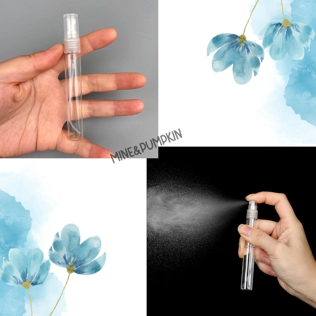 【M&P】ขวดสเปร์ยแก้วเปล่า ฝาพลาสติกใส ดำ ขาว 10ml ขวดเสปร์ยสำหรับพกพา