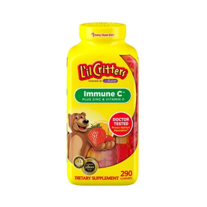 Lil Critters หมากฝรั่งวิตามินซี  สังกะสี  วิตามินดี 3 Kids Immune C Gummy Vitamin C Zinc Vitamin D3 capsules