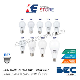 หลอดประหยัดไฟ LED BULB รุ่น ULTRA 5W 7W 9W 11W 13W 15W 18W ขั้วเกลียว E27 แสงเดย์ไลท์ วอร์มไวท์ รุ่นขายดี!!