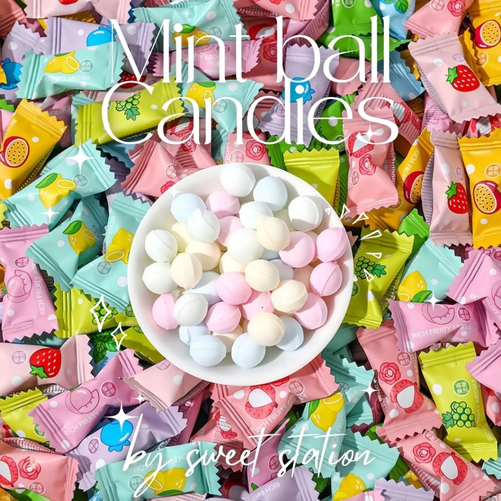 🍃New!🍃 Mint Ball ลูกอมมิ้นท์ แพ็ก 50-100ชิ้น ลูกอมมิ้นต์ กลิ่นผลไม้ 6 รส เม็ดจิ๋ว หอมเย็นสดชื่น หอม หวาน อร่อย กลินเพลิน