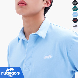 rudedog Polo เสื้อโปโลผู้ชาย ปกเล็ก สาบซ้อนซ่อนกระดุม รุ่น Fishbone ของแท้ 100% รู้ดด็อก