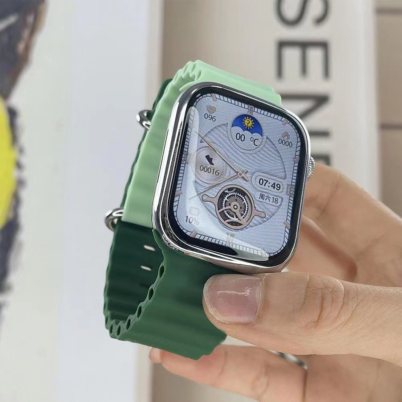 สายนาฬิกาซิลิโคน 38/40/41mm42mm46mm49mm/45mm44mm สายนาฬิกาซิลิโคนจับคู่สีสำหรับ iWatch series 10 9 8 7 6 5 4 3 2 1 SE