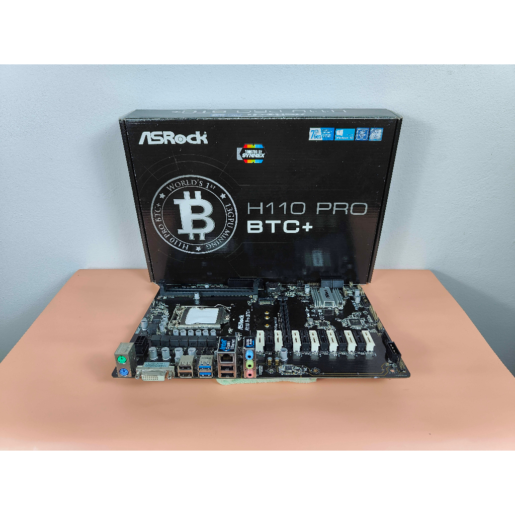 ASROCK H110 PRO BTC+ (มือสอง) ใส่ได้ถึง 13 GPU เล่นเกมได้ ขุดเหรียญได้ ทำงานได้