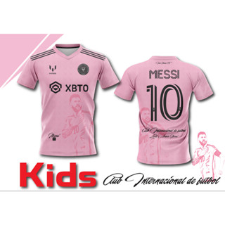 (ไซส์เด็ก)เสื้อพิมพ์ลาย ยอดฮิต ลาย อินเตอร์ ไมอามี่ Messi
