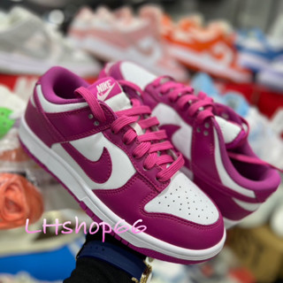 💜รอวเท้าผ้าใบ N SB Dunk Low "Active Fuchsia" รองเท้าผ้าใบลำลองกันลื่นสีชมพู