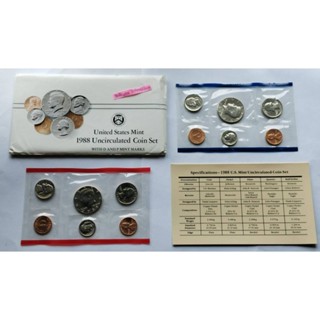 ชุดเหรียญ USA  Mint Set 12 เหรียญ ปี 1988 - D&amp;P Mint