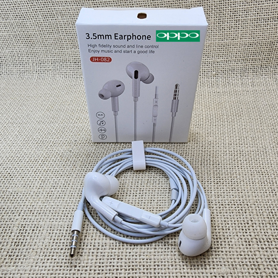 หูฟัง สมอลทอล์ค OPPO Aux 3.5 In-Ear ออปโป้ อินเอียร์ เสียงดี เบสหนัก รีโมทเล่น-หยุดเพลง-เพิ่ม-ลดระดับเสียง A15s
