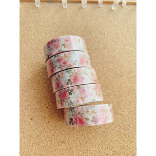 🌹WATERCOLOR ROSE PATTERN WASHI TAPE 🌹 วาชิเทป เทป กุหลาบ ชมพู