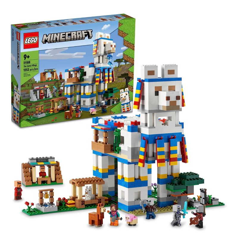 LEGO Minecraft The Llama Village, Farm House Toy Building Set 21188, Kids Can Create a Minecraft Vil