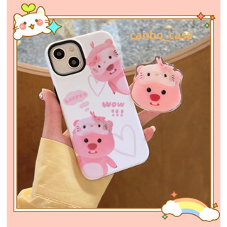 🎁ส่งของขวัญ🎁เคสไอโฟน สำหรับ 11 14 for iPhone Case 13 12 Pro Max การ์ตูน น่ารัก พร้อมขาตั้ง กันกระแทก เคสนิ่ม เคสโทรศัพท์