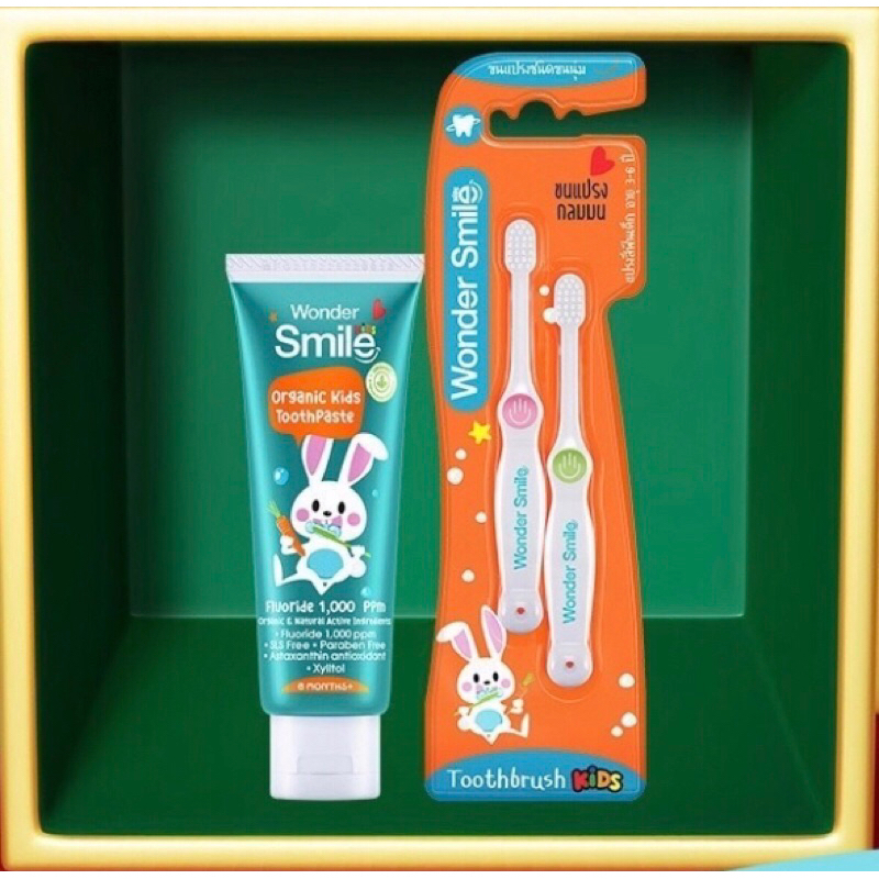 🔥9.9 ลด30%ใส่โค้ด "30WOW99"🔥Wonder Smile Kids ยาสีฟันเด็ก แปรงสีฟันเด็กอายุ 3-6 ปี ยาสีฟัน Organic ข