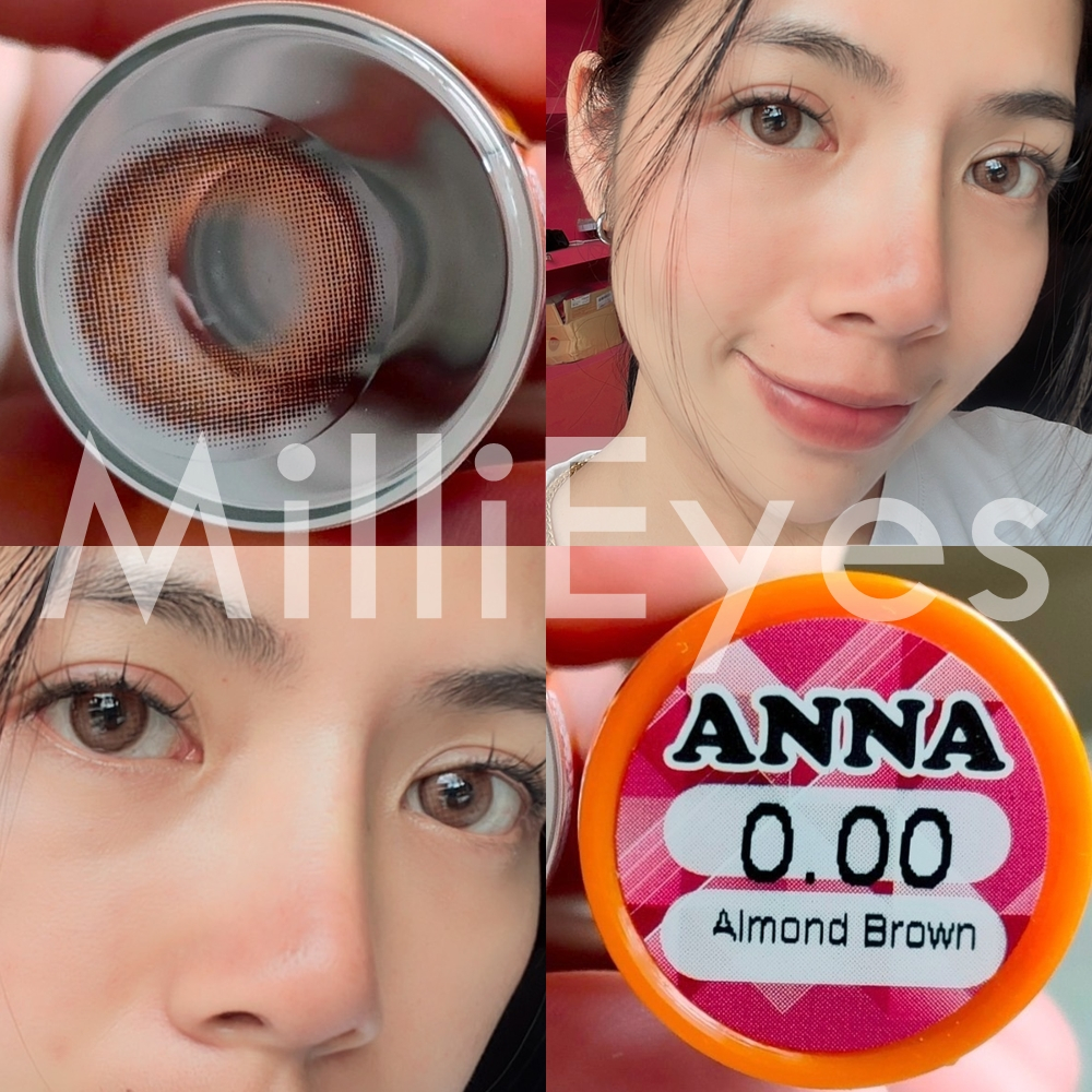 สีน้ำตาลอมชมพู ตาหวานโต ลายธรรมชาติ ใส่ไปเรียนได้ Anna (Montra) ค่าน้ำ 55% กรองแสงUV นำเข้าจากเกาหลี a12