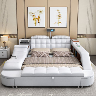 เตียงอัจฉริยะ ขนาด 6ฟุต พร้อมสิ่งอำนวยความสะดวกครบเซ็ต Modern Luxury Smart Bed 💺