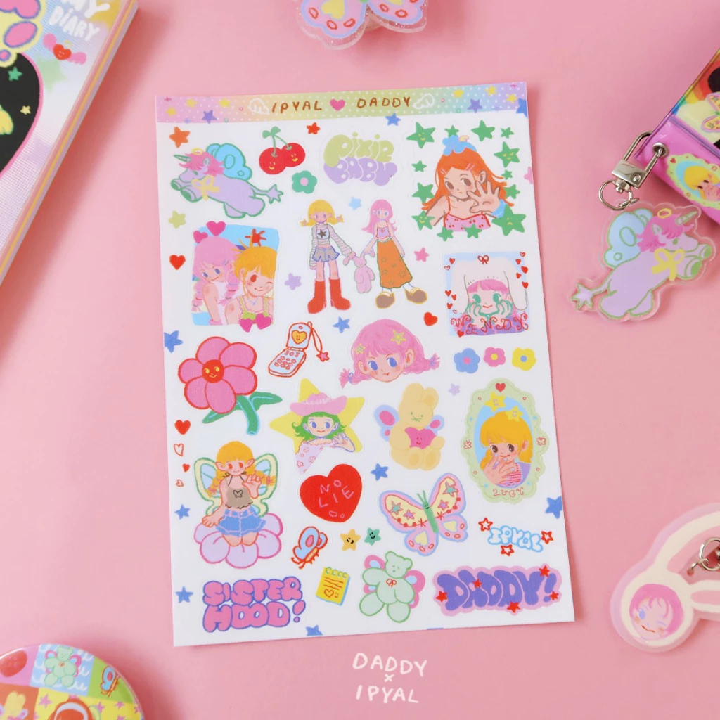 DADDY | IPYAL x Daddy Sticker A5 สติ๊กเกอร์ตกแต่ง ลาย Fairy สุดน่ารัก