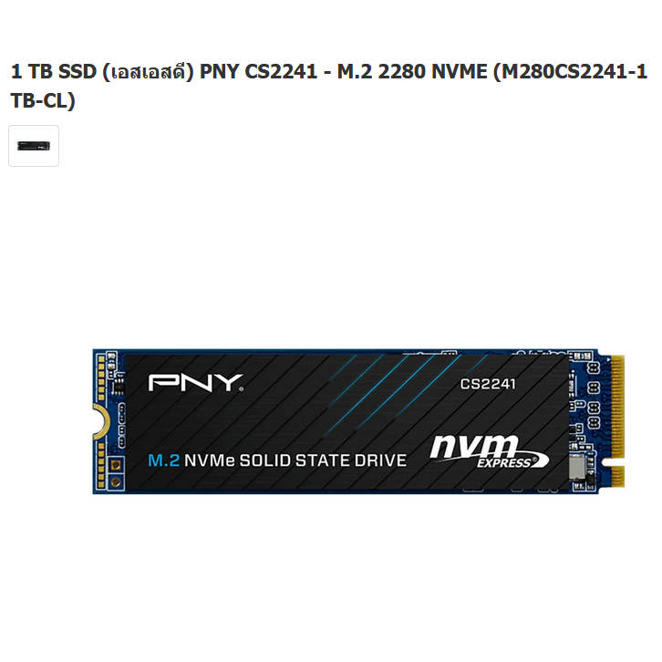 SSD (เอสเอสดี) M.2 2280 PCIe/NVMe GEN4.0 PNY CS2241 TB
