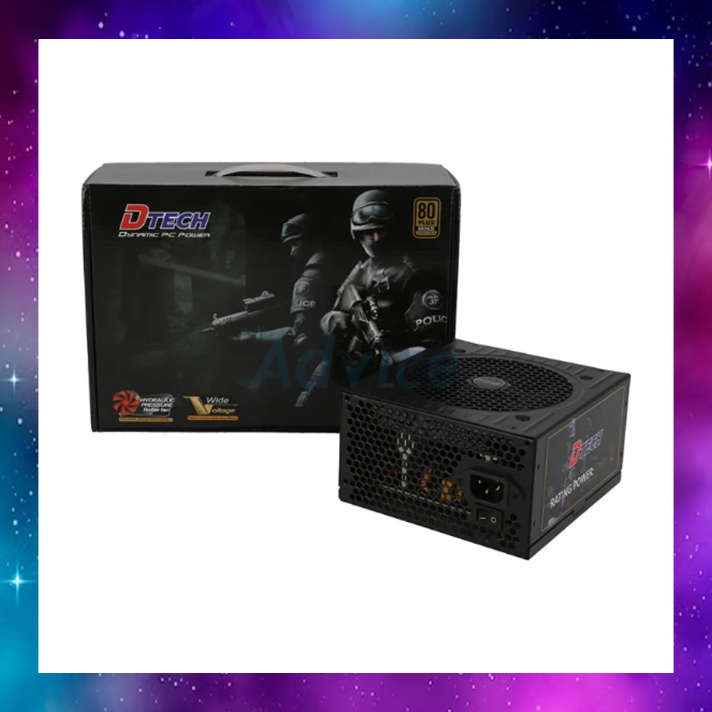 POWER SUPPLY (อุปกรณ์จ่ายไฟ)  (80+ BRONZE) 750W DTECH PW071A ใช้งานปกติ