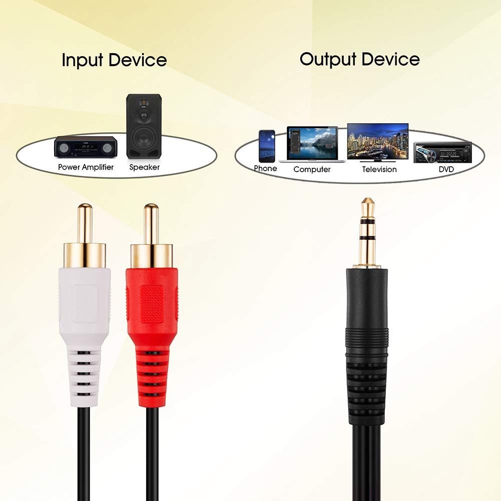 สาย av 1ออก2 rca Ster 3.5 ออก 2 AV Audio สายสัญญาณเสียง 3.5 เป็น เเจ๊คบัว ความยาว 10เมตร / 15เมตร / 20 เมตร/ 30เมตร