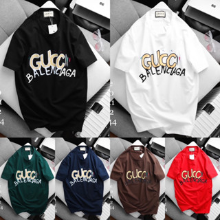เสื้อยืดแขนสั้น GUCCI x BALENCIAGA 🔖 Unisex 👱🏻‍♂️👩🏼‍🦰 cotton 💯 ผ้านุ่ม ใส่สบายตัว พร้อมส่งจากไทย 🚚 ร้านค้าจัดส่งไว