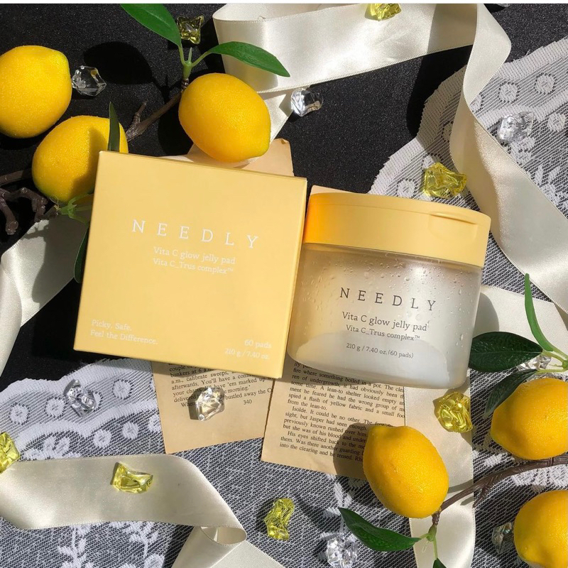 โทนเนอร์แพดสูตรลดรอยดำ ปรับผิวกระจ่างใส NEEDLY Vita C Glow Jelly 🌼🍋
