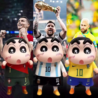 ชินจัง ฟุตบอลโลก Crayon Shin Chan อยากเป็น Messie Ronaldo Neymar PVC Figure 23 cm
