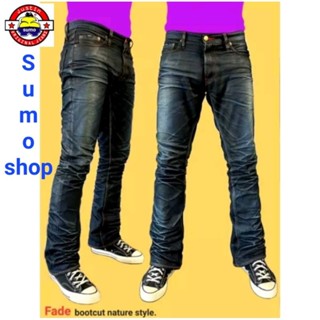 Justin(จัสติน),ขาม้าผ้าดิบเฟด,รุ่นbootcut,ผ้า16oz(เฟดทั้งตัว)เป้าซิป