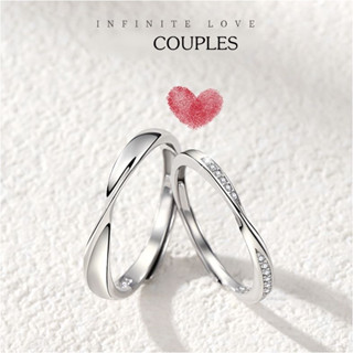 s925 Couples ring 14 แหวนคู่รักเงินแท้ Infinite love ใส่สบาย เป็นมิตรกับผิว ปรับขนาดได้