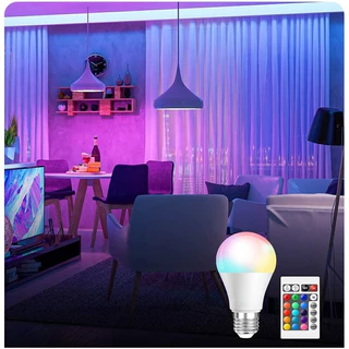 หลอดไฟเปลี่ยนสี LED RGBW หลอดไฟปาร์ตี้ เปลี่ยนได้16สี ประหยัดไฟ 1000ชั่วโมง ใช้ไฟ 10 หน่วย E27
