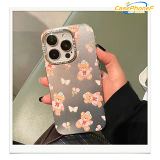 ✨ส่งของขวัญ✨เคส for iPhone 11 14 Pro Max Case for iPhone 12 13 ป้องกันการตก การป้องกัน พื้นผิวกระจก หมีน้อย แฟชั่น