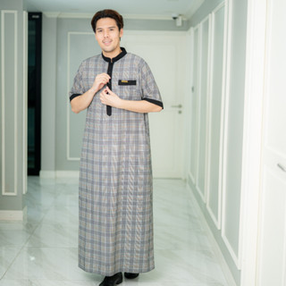 โต๊ปชายแขนสั้นผ้าใส่สบายไม่ร้อน  เป็นเครื่องแต่งกายมุสลิมชาย AE28 รุสมีนี