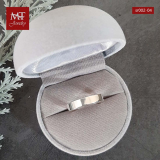 MT แหวนเงินแท้ แหวนเกลี้ยง หน้าแบน หน้ากว้าง 4 มม. ไซส์: 51, 54, 56, 59, 61, 64, 66 Solid 925 Sterling Silver Ring (sr002-04) MT Jewelry มณีธารา