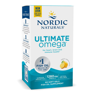 Nordic Naturals Ultimate Omega®, Soft Gel, Lemon, 60 Piece Omega-3 1280 mg. บำรุงสมองเสริมความจำ EPA 650mg. DHA 450mg.