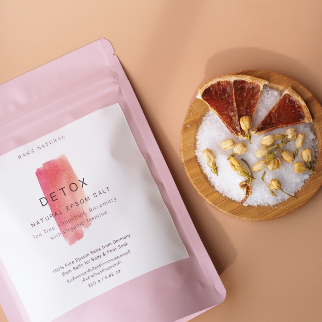 RAKS NATURAL Detox Epsom Salt for Body & Foot Soakดีเกลือฝรั่งจากเยอรมนี เกลือแช่ตัว เกลือแช่เท้า เกลือดีท็อกซ์ ผ่อนคลาย