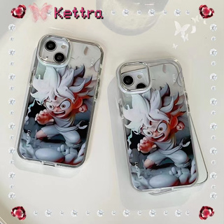 💜Kettra💜เคสใส เจ๋ง การ์ตูน iPhone 11 14pro max ป้องกันการหล่น ขอบเต็ม ความคิดสร้างสรรค์ เรียบง่าย case for iPhone 12 13