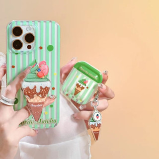 💕พร้อมส่ง💕iPhone 14 13 12 11 Pro Max เคส for เคสไอโฟน11 น่ารัก บางเบาพกพาง่าย การ์ตูน แฟชั่น ไอศครีม พร้อมขาตั้ง Case