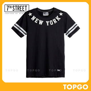 7th Street เสื้อยืดสกรีนลาย รุ่น New York Star (ดำ) RZS002 ของแท้