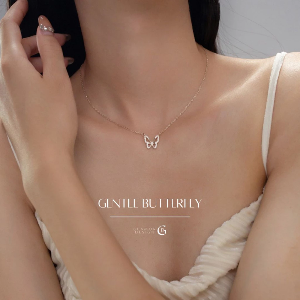 GLAMOR✨สร้อยคอเงินแท้ Gentle Butterfly สร้อยเงินแท้ สร้อยแฟชั่น จี้สร้อยคอ สร้อยคอเงิน925 สร้อยเพชร
