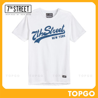 เสื้อยืด แนวสตรีท 7th Street รุ่น Original (ขาว_ฟ้า) RSV001 ของแท้