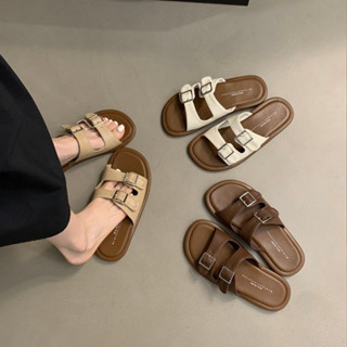 🔥รองเท้าแตะ birkenstock ฤดูร้อนของผู้หญิง รองเท้าแตะชายหาดแบนนุ่มสบาย ๆ