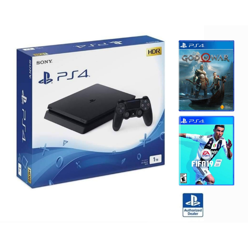 PlayStation​ : PS4 Slim 1TB -​ Jet Black (TH)​ ประกันศูนย์ SONY ไทย 1 ปี *แถม Fifa 19 / God of War*