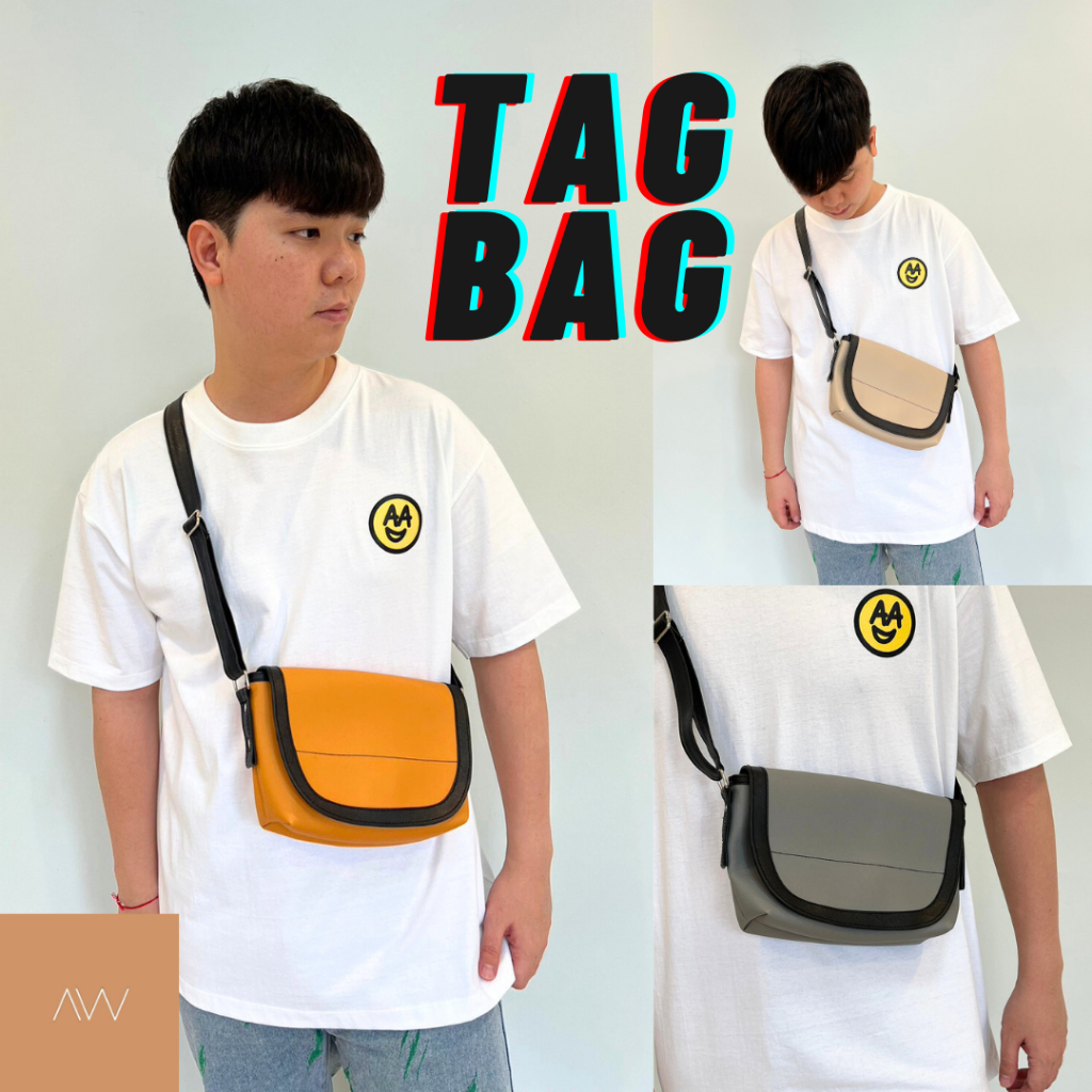 [ลดเพิ่ม30% เก็บคูปองหน้าแอพ] พร้อมส่ง กระเป๋าสะพายข้าง รุ่น Tag Bag หนัง PU ปรับสายได้ ใส่โทรศัพท์ได้