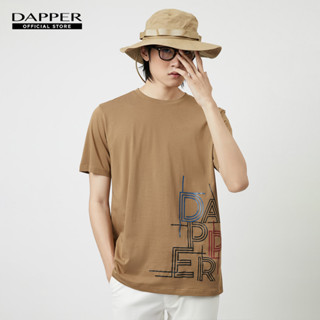 DAPPER เสื้อยืด Overlap Logo Print สีน้ำตาล (KRBE1/650RS)