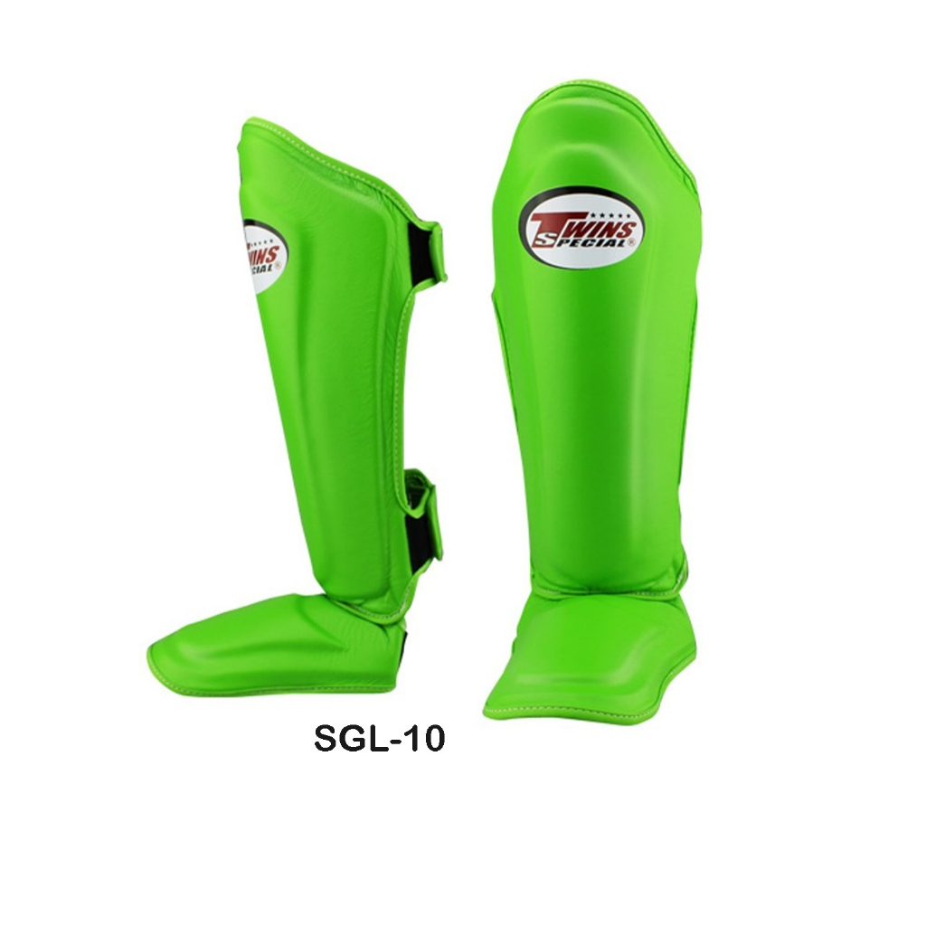 สนับแข้ง ทวินส์ สีเขียว สำหรับการซ้อมมวย Twins Special shin Guards SGL10 Green (S,M,L,XL) Protector for Training