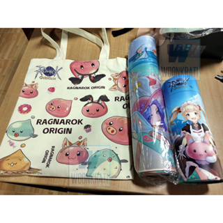 ของสะสม RAGNAROK ORIGIN กระเป๋าถุงผ้าลายporing แผ่นรองเม้าส์ใหญ่ เสื้อสีดำไซด์XL ลายPoring-poop พร้อมกระบอกพริ้นลาย